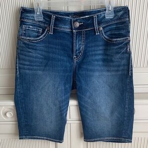 Silver Jeans Women's ‘Suki’ Mid Rise Denim Bermuda Shorts